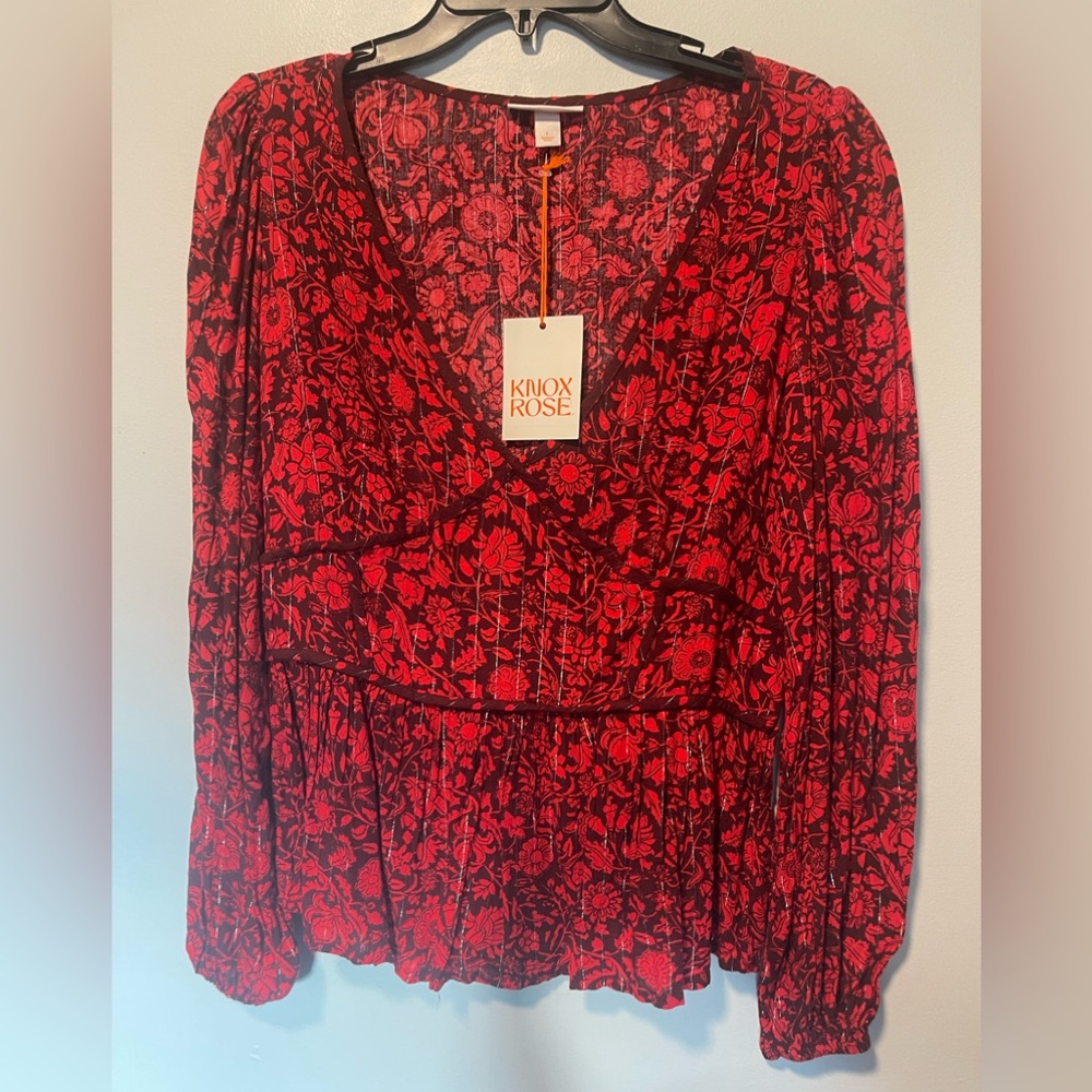 NWT Knox Rose Ladies Tunic Top Sz L